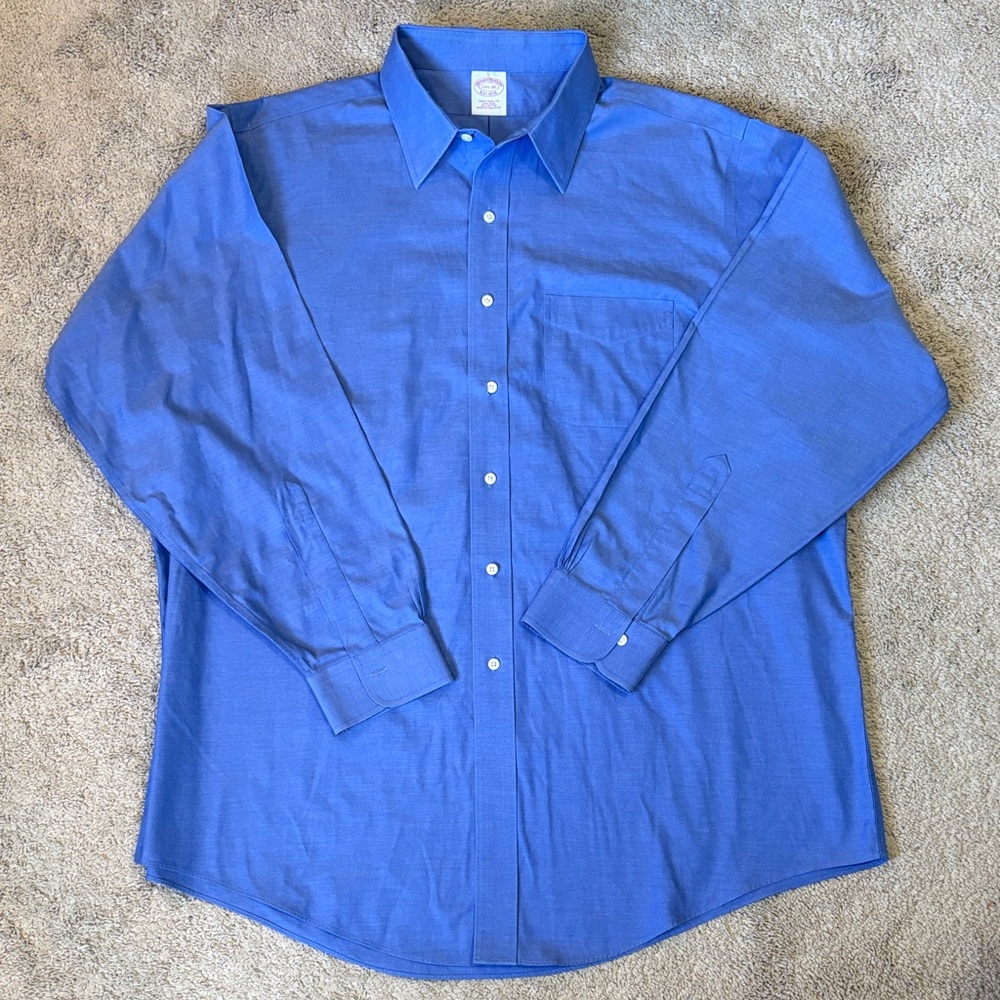 Brooks Brothers Traditional Fit Non-Iron Blue Button Down Shirt